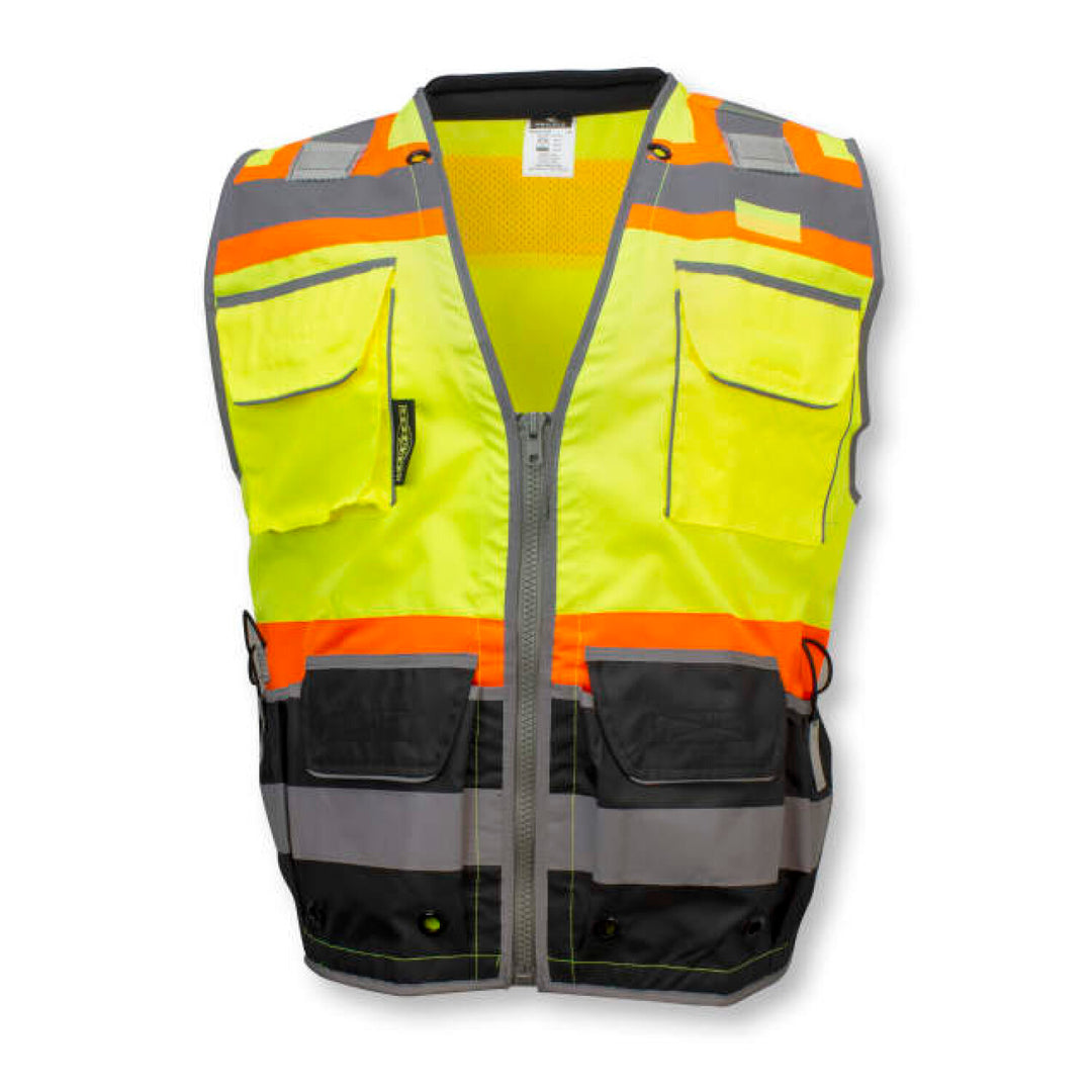 Radians SV55B Class 2 Heavy Woven Color Blocked Two Tone Engineer Vest - Green
