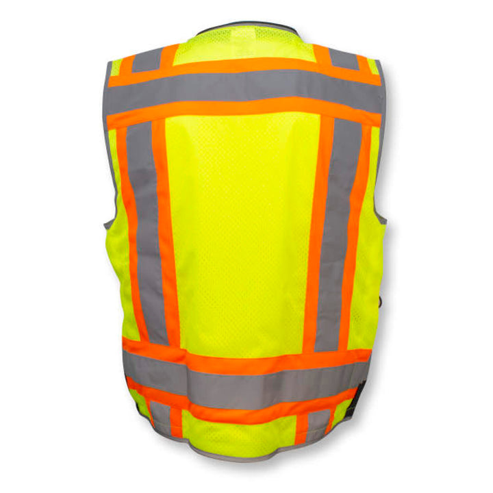 Radians SV55B Class 2 Heavy Woven Color Blocked Two Tone Engineer Vest - Green