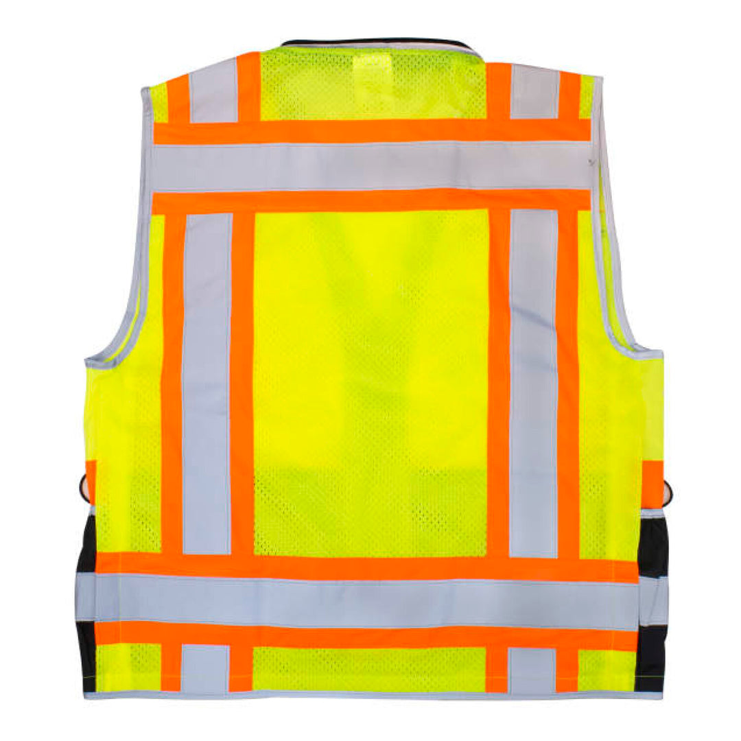 Radians SV55B Class 2 Heavy Woven Color Blocked Two Tone Engineer Vest - Green