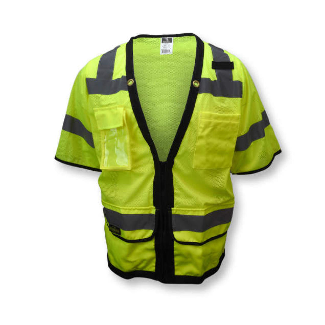 Radians SV59Z-3 Type R Class 3 Heavy Duty Mesh Surveyor Safety Vest with Zipper - Green
