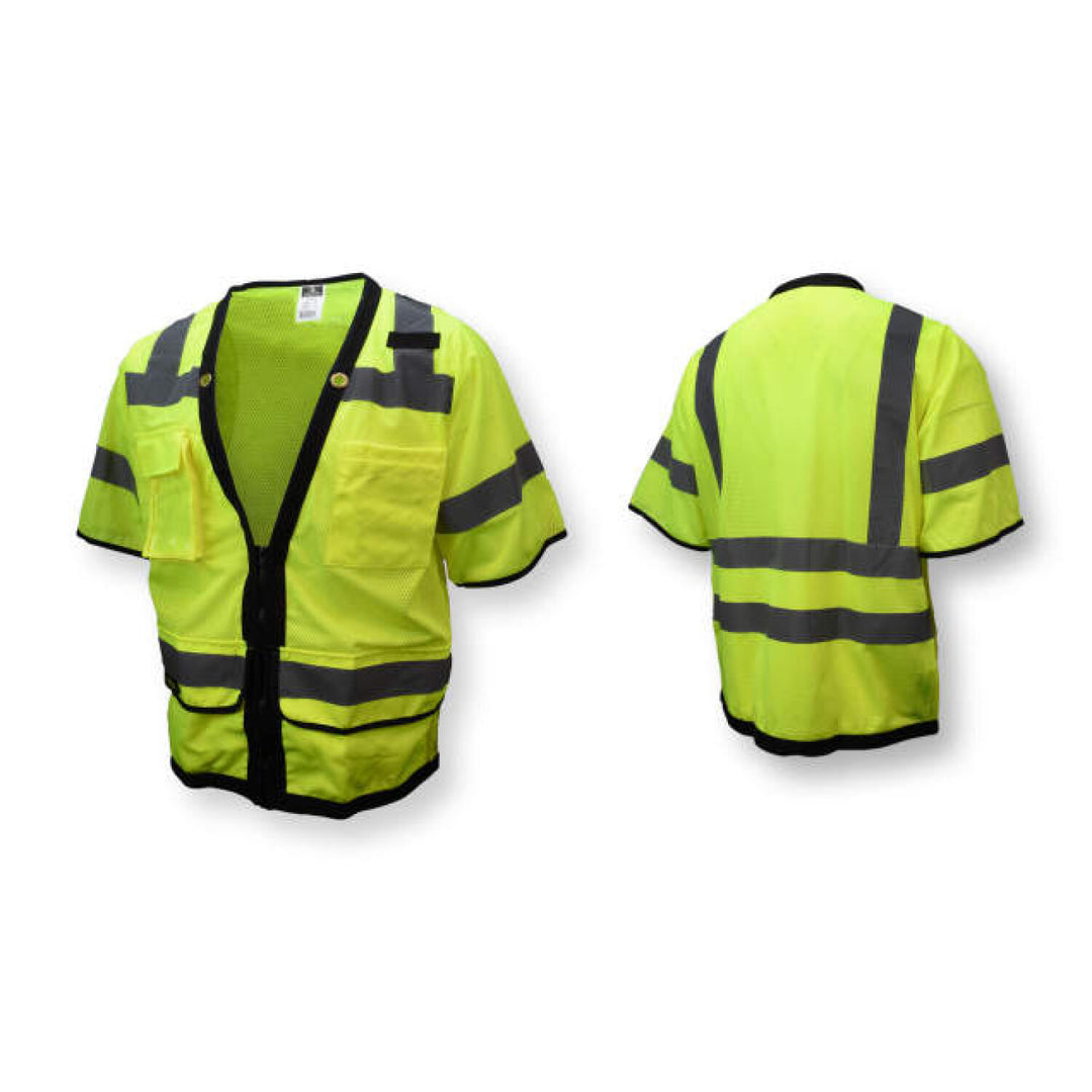 Radians SV59Z-3 Type R Class 3 Heavy Duty Mesh Surveyor Safety Vest with Zipper - Green