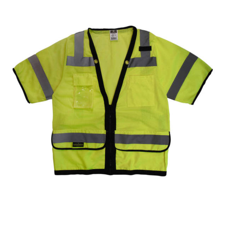Radians SV59Z-3 Type R Class 3 Heavy Duty Mesh Surveyor Safety Vest with Zipper - Green