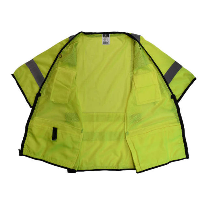 Radians SV59Z-3 Type R Class 3 Heavy Duty Mesh Surveyor Safety Vest with Zipper - Green