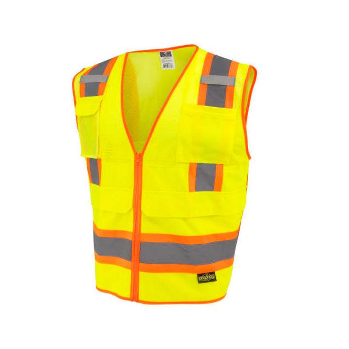 Radians SV69-2 Two Tone Type R Class 2 Mesh/Solid Surveyor Vest with Plan/Tablet Pocket