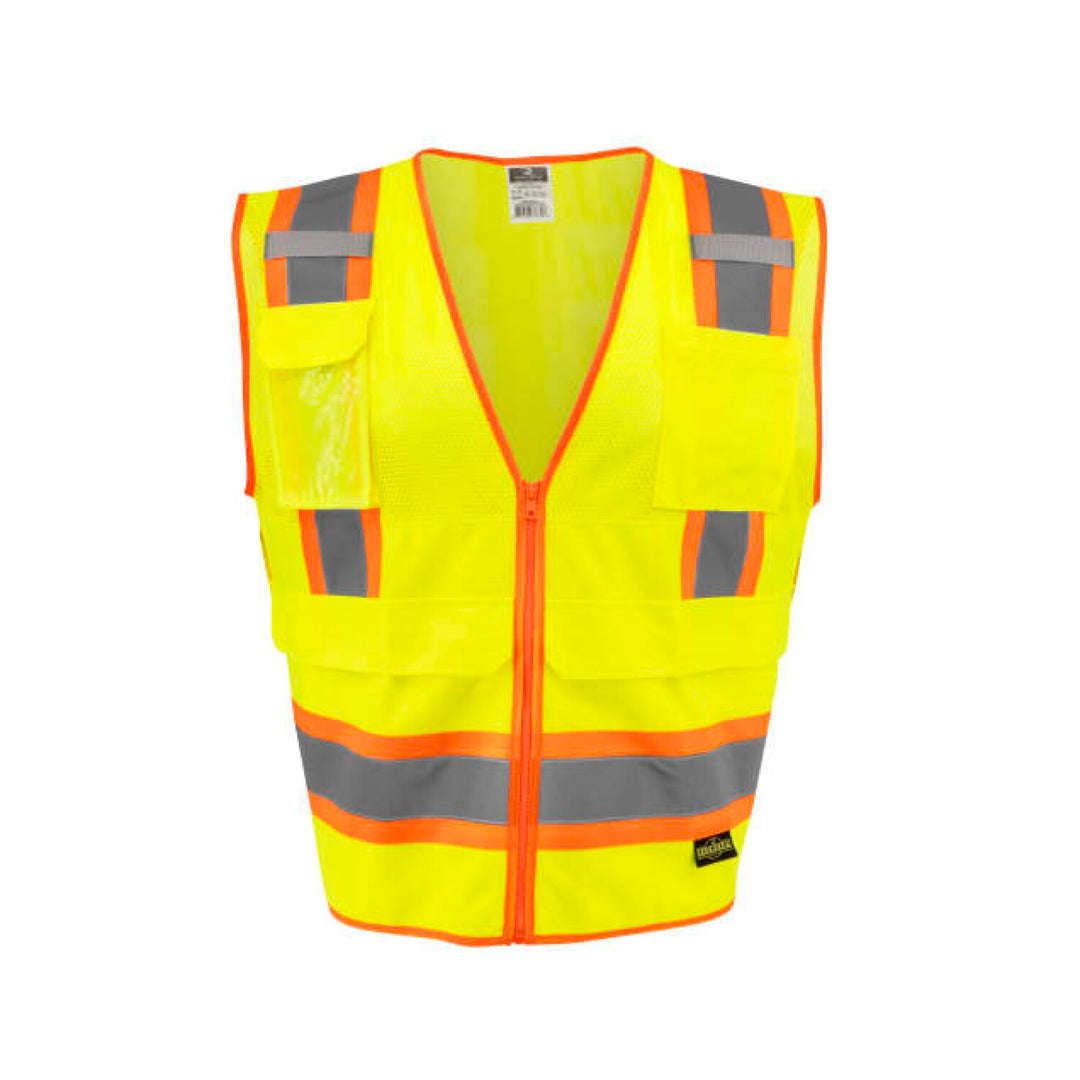 Radians SV69-2 Two Tone Type R Class 2 Mesh/Solid Surveyor Vest with Plan/Tablet Pocket
