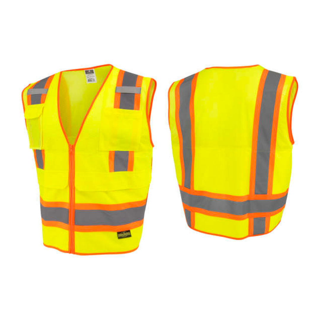 Radians SV69-2 Two Tone Type R Class 2 Mesh/Solid Surveyor Vest with Plan/Tablet Pocket
