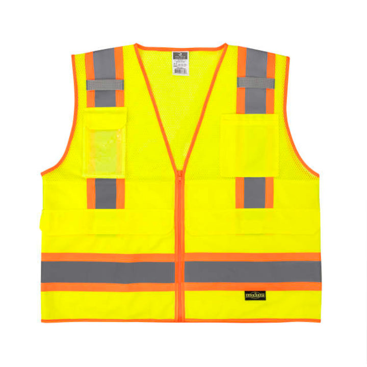 Radians SV69-2 Two Tone Type R Class 2 Mesh/Solid Surveyor Vest with Plan/Tablet Pocket