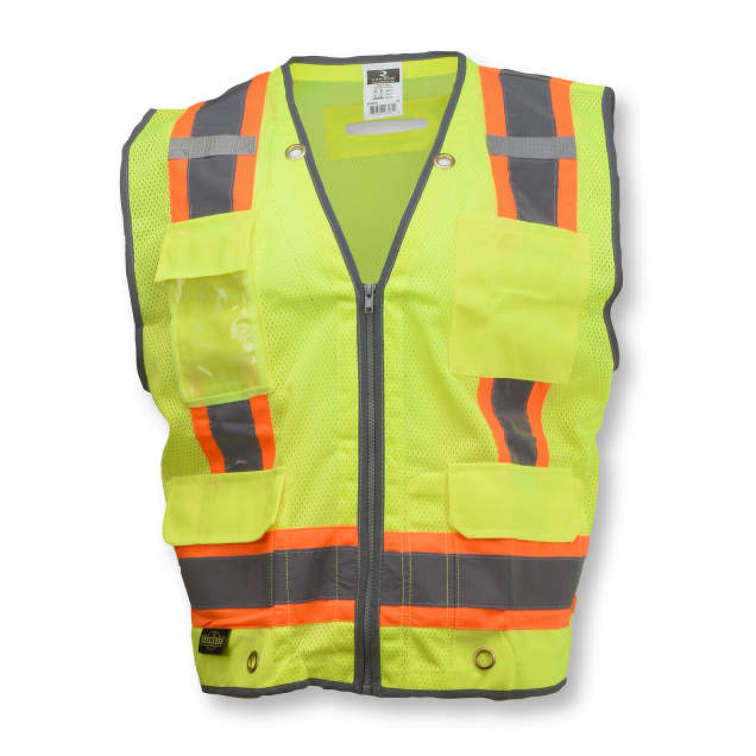 Radians SV6H Type R Class 2 Heavy Duty Two Tone Mesh Surveyor Vest with Solid Pockets