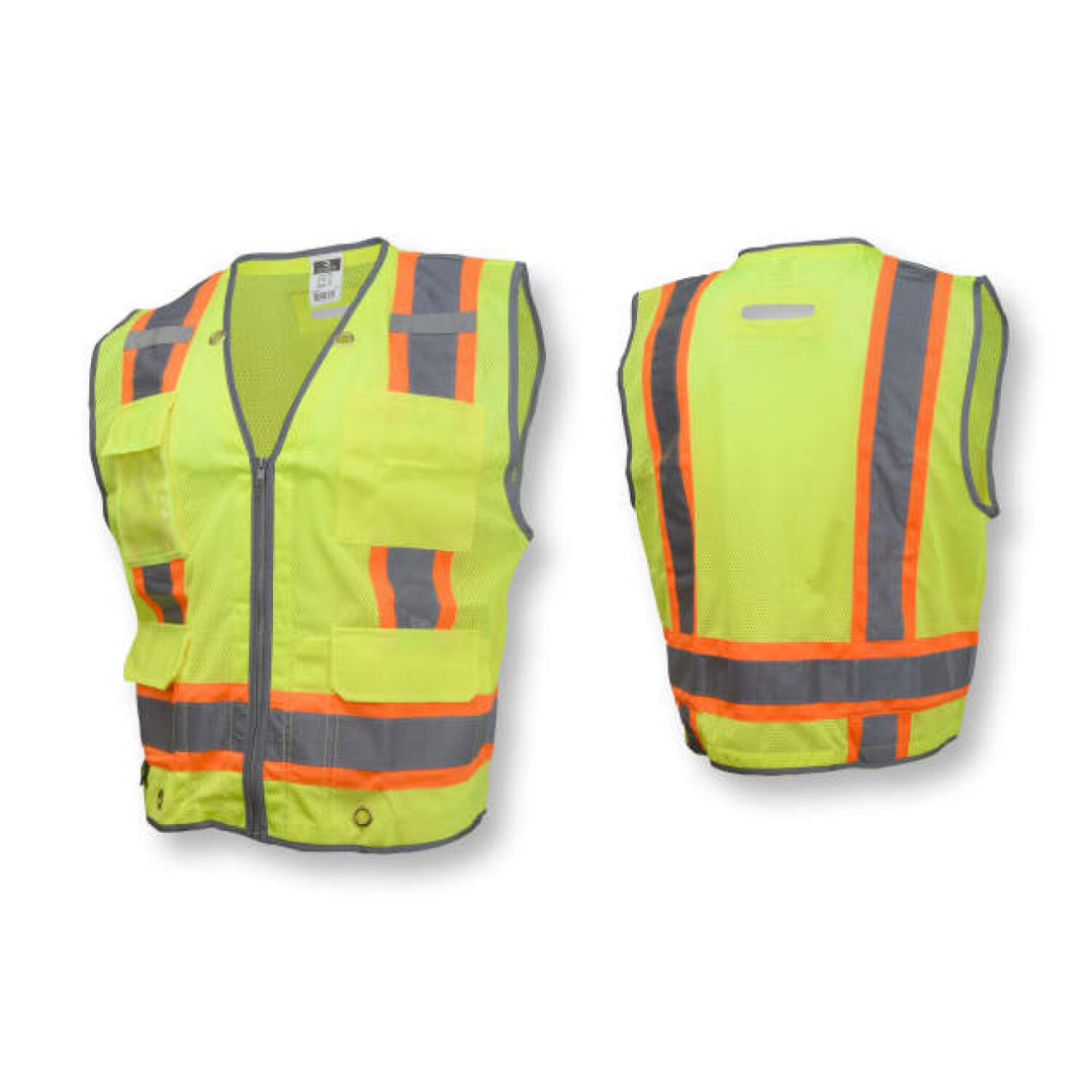 Radians SV6H Type R Class 2 Heavy Duty Two Tone Mesh Surveyor Vest with Solid Pockets