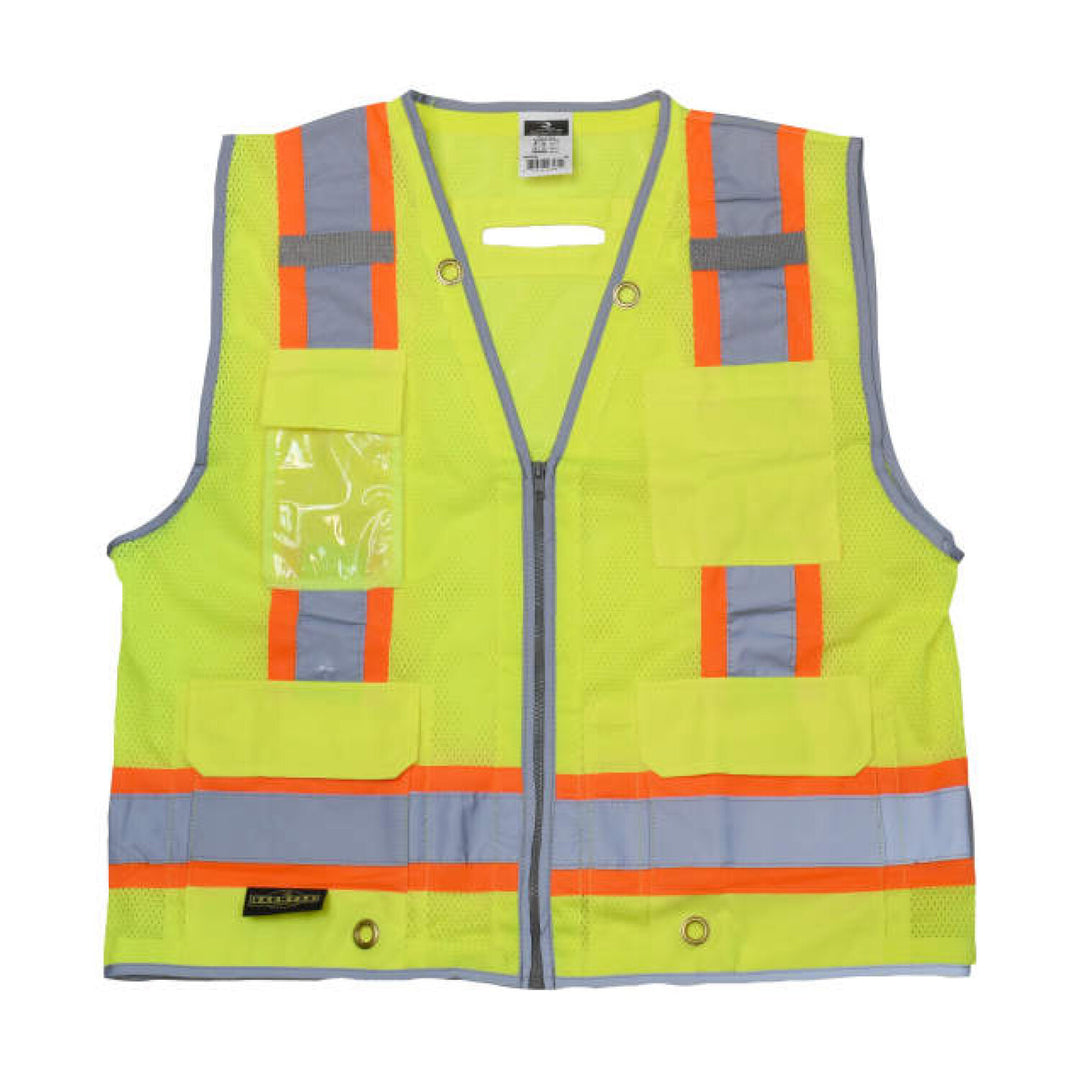 Radians SV6H Type R Class 2 Heavy Duty Two Tone Mesh Surveyor Vest with Solid Pockets