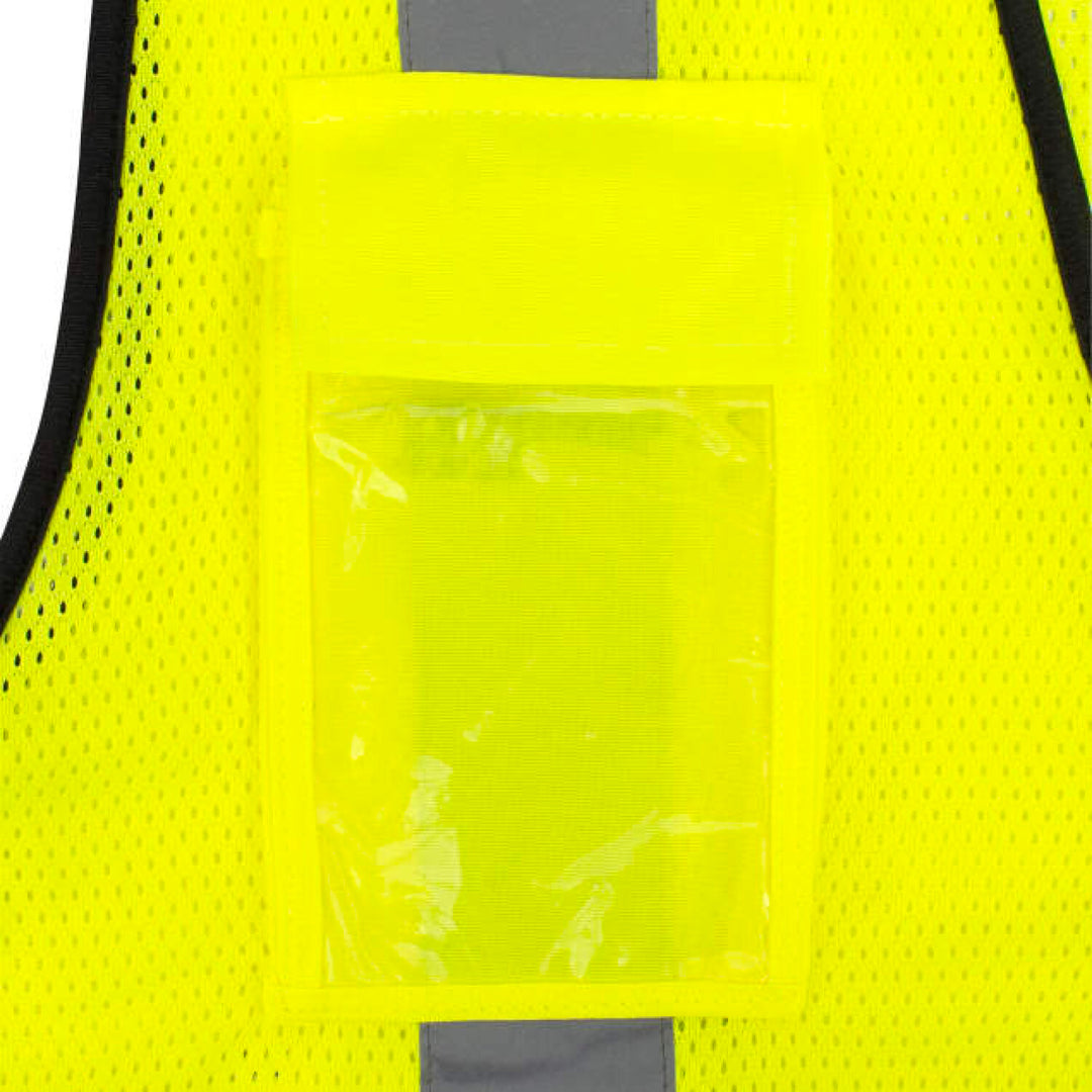 Radians SV75B-2 Black Bottom Self-Extinguishing Surveyor Vest - Hi-Vis Green