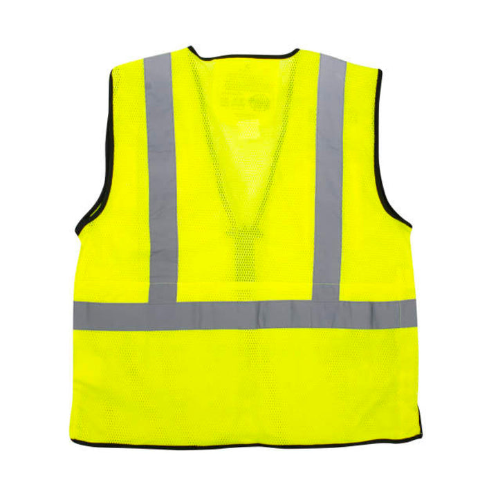 Radians SV75B-2 Black Bottom Self-Extinguishing Surveyor Vest - Hi-Vis Green