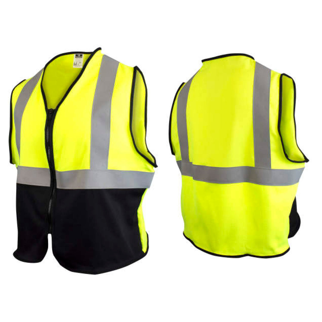 Radians SV92B-M2ZGSFR Solid 5.5 oz DH Cat 2 Class 2 Color Blocked FR Vest - Green