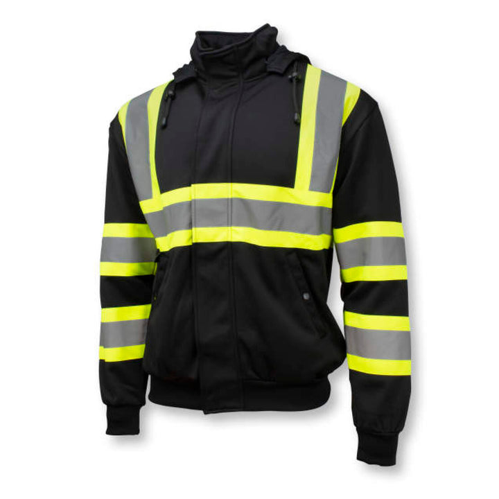 Radians SW01X-1 High Neck Zip Front X-Back Hooded Sweatshirt - Black