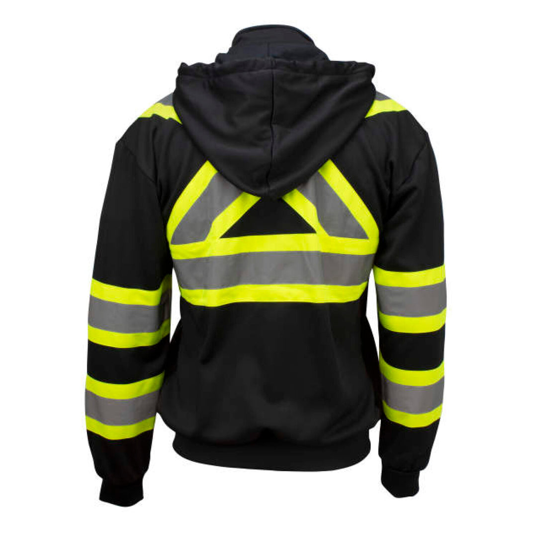 Radians SW01X-1 High Neck Zip Front X-Back Hooded Sweatshirt - Black