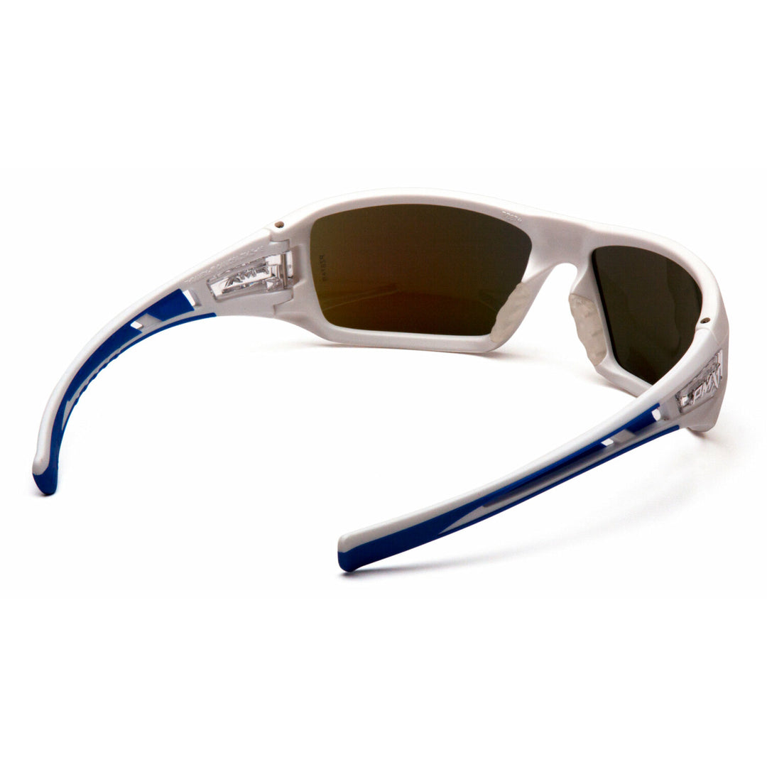 Pyramex SWBL10465D Velar Ice Blue Mirror Lens with White and Blue Frame