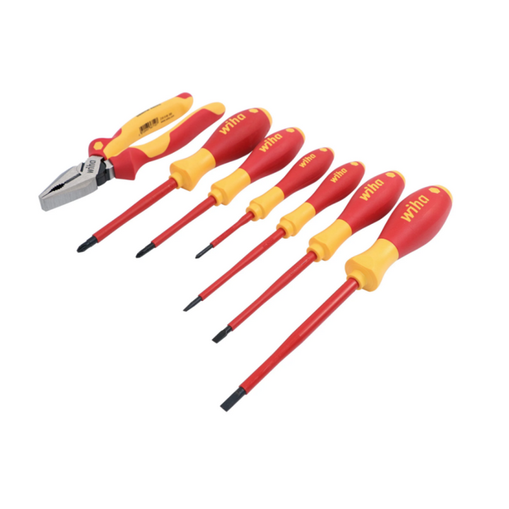 Wiha 32961 7-PIECE INSULATED SOFTFINISH SCREWDRIVER AND COMBINATION PLIER SET