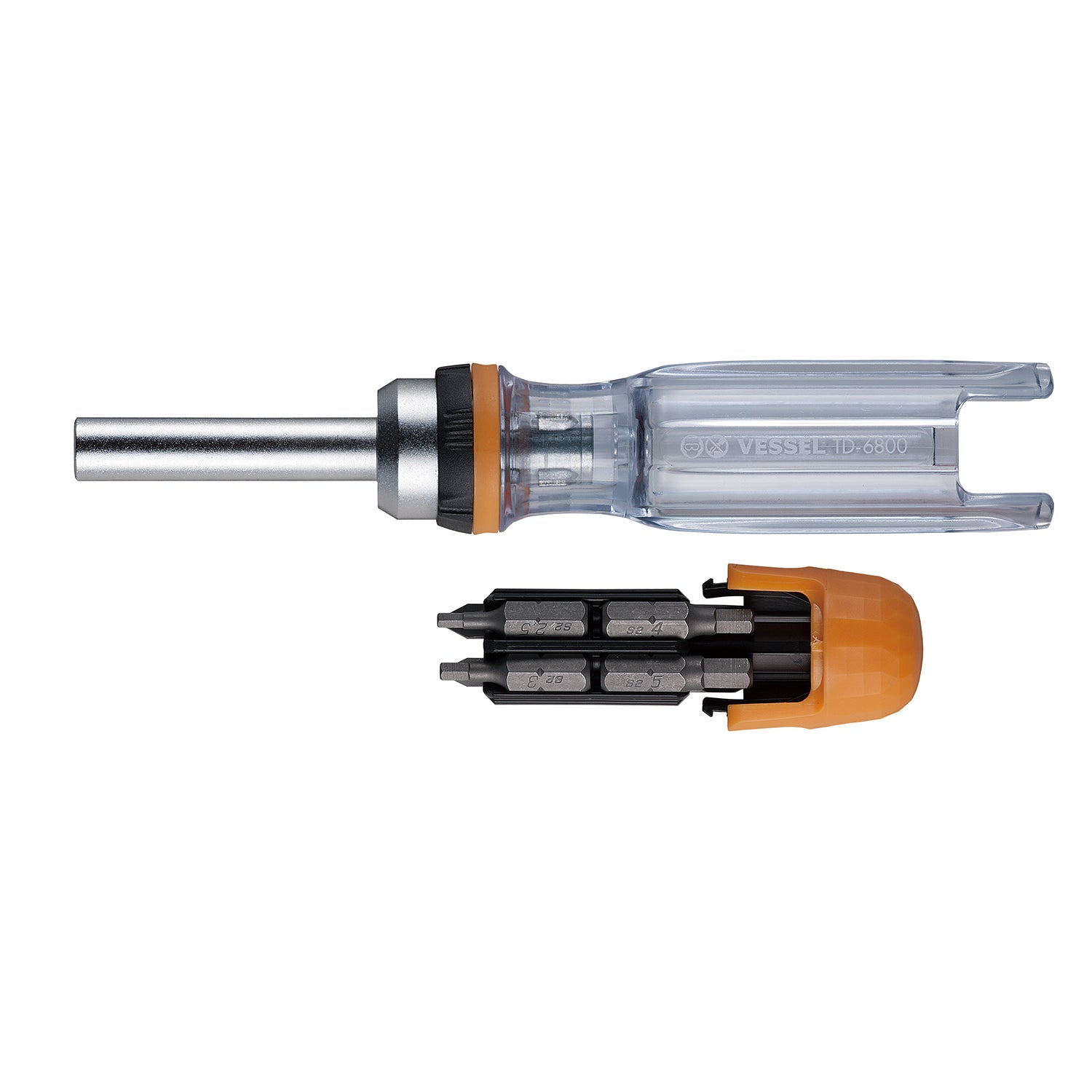 Vessel Tools TD6808MG CRYSTALINE Ratchet Screwdriver with Insert