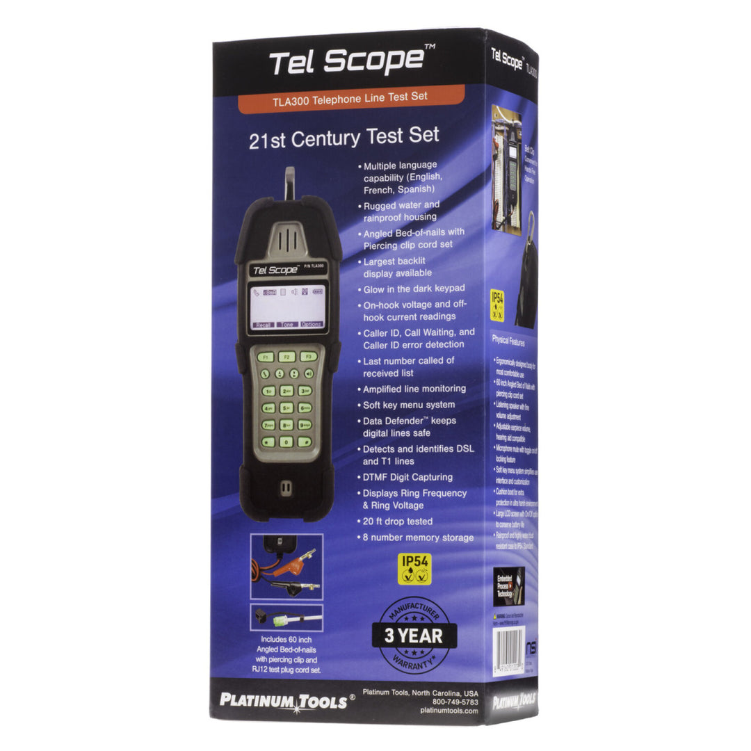 Platinum Tools TLA300-1 TelScope Telecom Line Analyzer and Butt Set