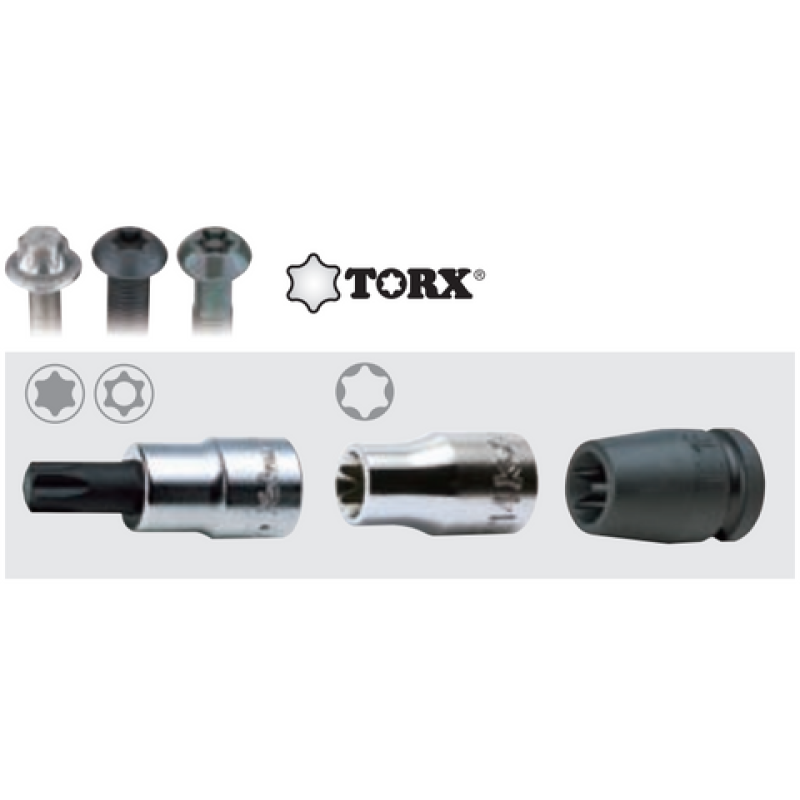 Ko-Ken RS3325/9 3/8 Sq. Dr. Socket set TORX® E4-E16 9 pieces