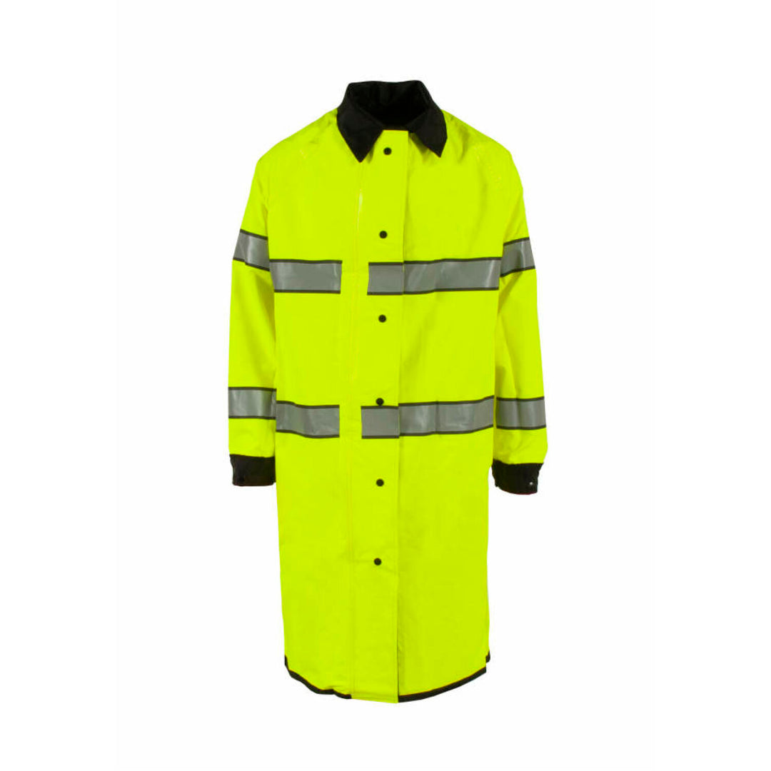 Neese 4703RCH3M Safe Officer Series Reversible Raincoat with Reflective Tape - Hi-Vis Lime/Black
