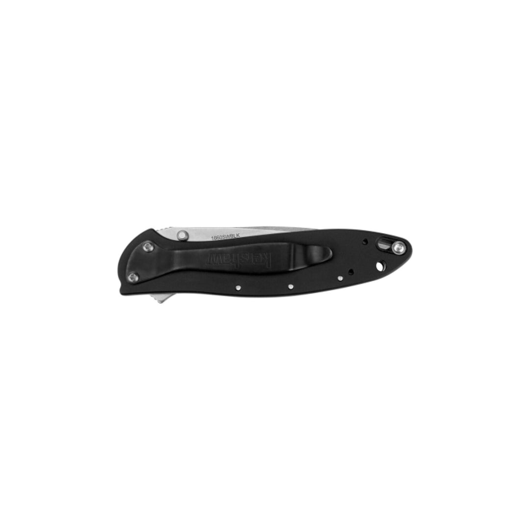 Kershaw 1660SWBLK Leek - Black, Stonewash