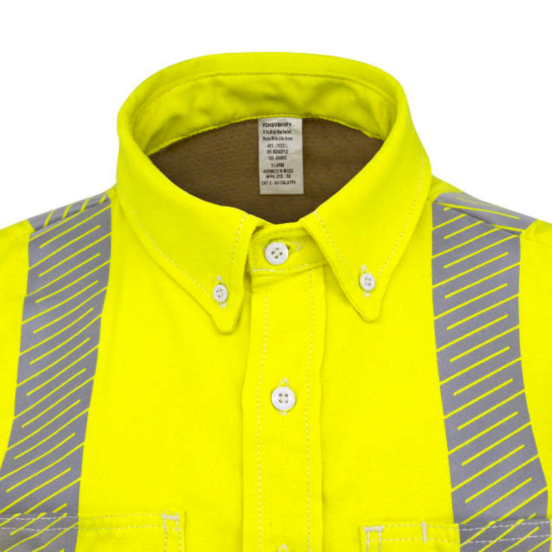 Neese VDH5VSH3 5.7 oz Vented Type R Class 3 Segmented Tape DH Air Workshirt - Fluorescent Yellow