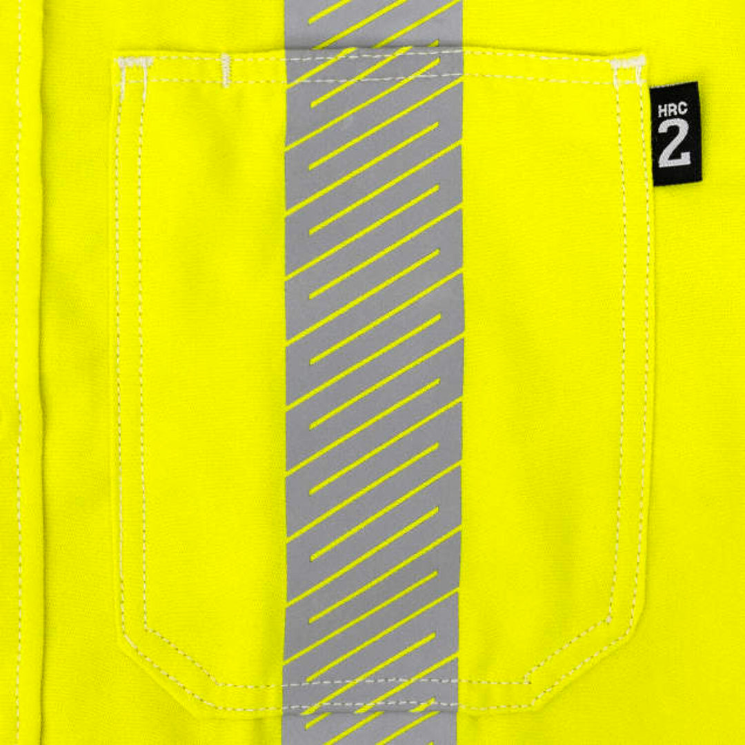 Neese VDH5VSH3 5.7 oz Vented Type R Class 3 Segmented Tape DH Air Workshirt - Fluorescent Yellow