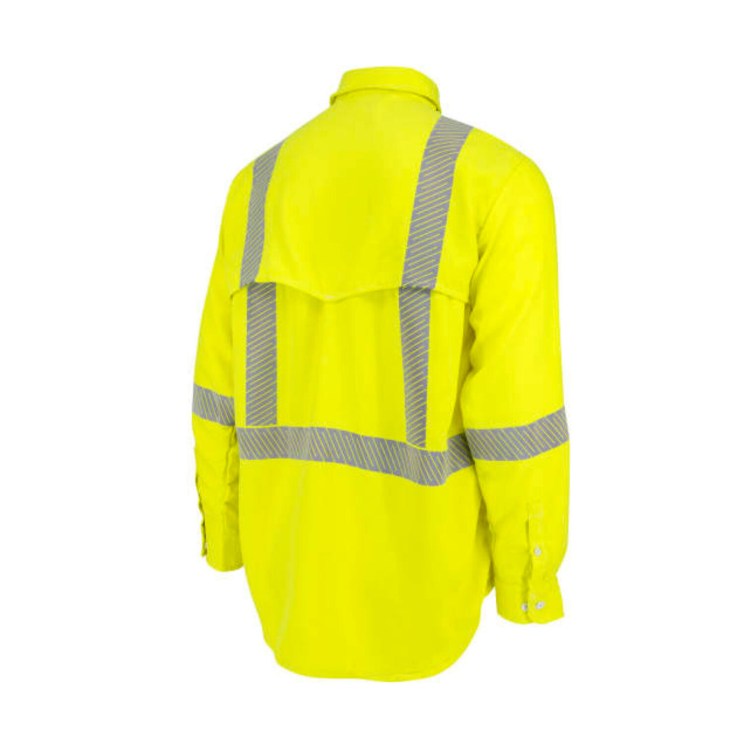 Neese VDH5VSH3 5.7 oz Vented Type R Class 3 Segmented Tape DH Air Workshirt - Fluorescent Yellow