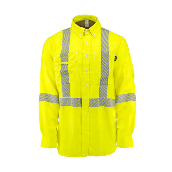 Neese VDH5VSH3 5.7 oz Vented Type R Class 3 Segmented Tape DH Air Workshirt - Fluorescent Yellow
