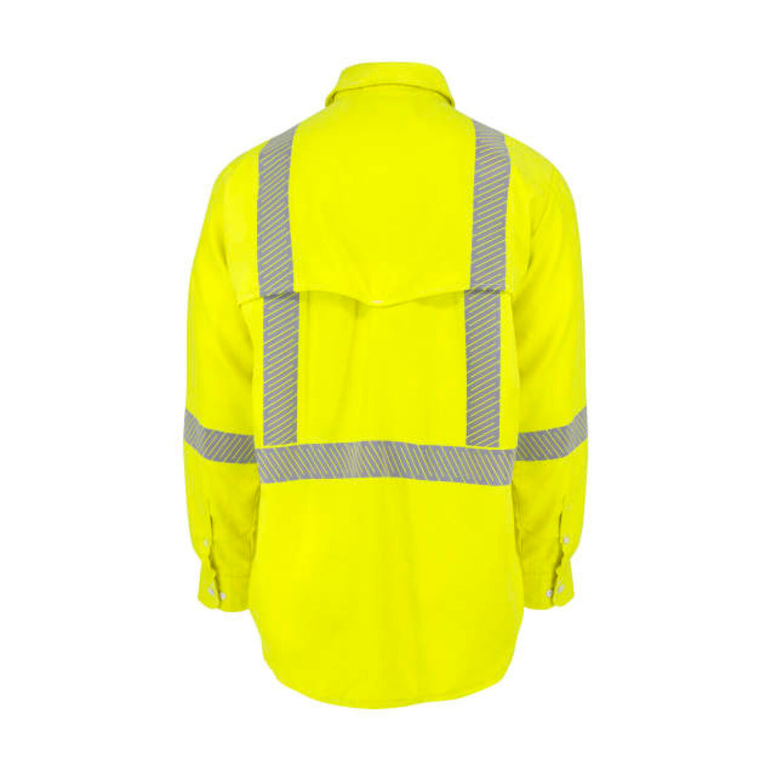 Neese VDH5VSH3 5.7 oz Vented Type R Class 3 Segmented Tape DH Air Workshirt - Fluorescent Yellow