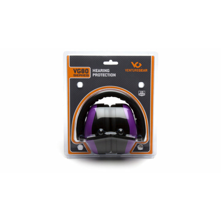 Pyramex VGPM8065C Purple Earmuff – Clamshell NRR 26 dB Low Profile Hearing Protector