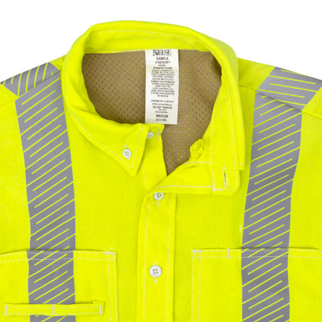 Neese VTS5VSH3 Tecasafe® One 5.7 oz Class 3 Vented FR Shirt - Fluorescent Yellow