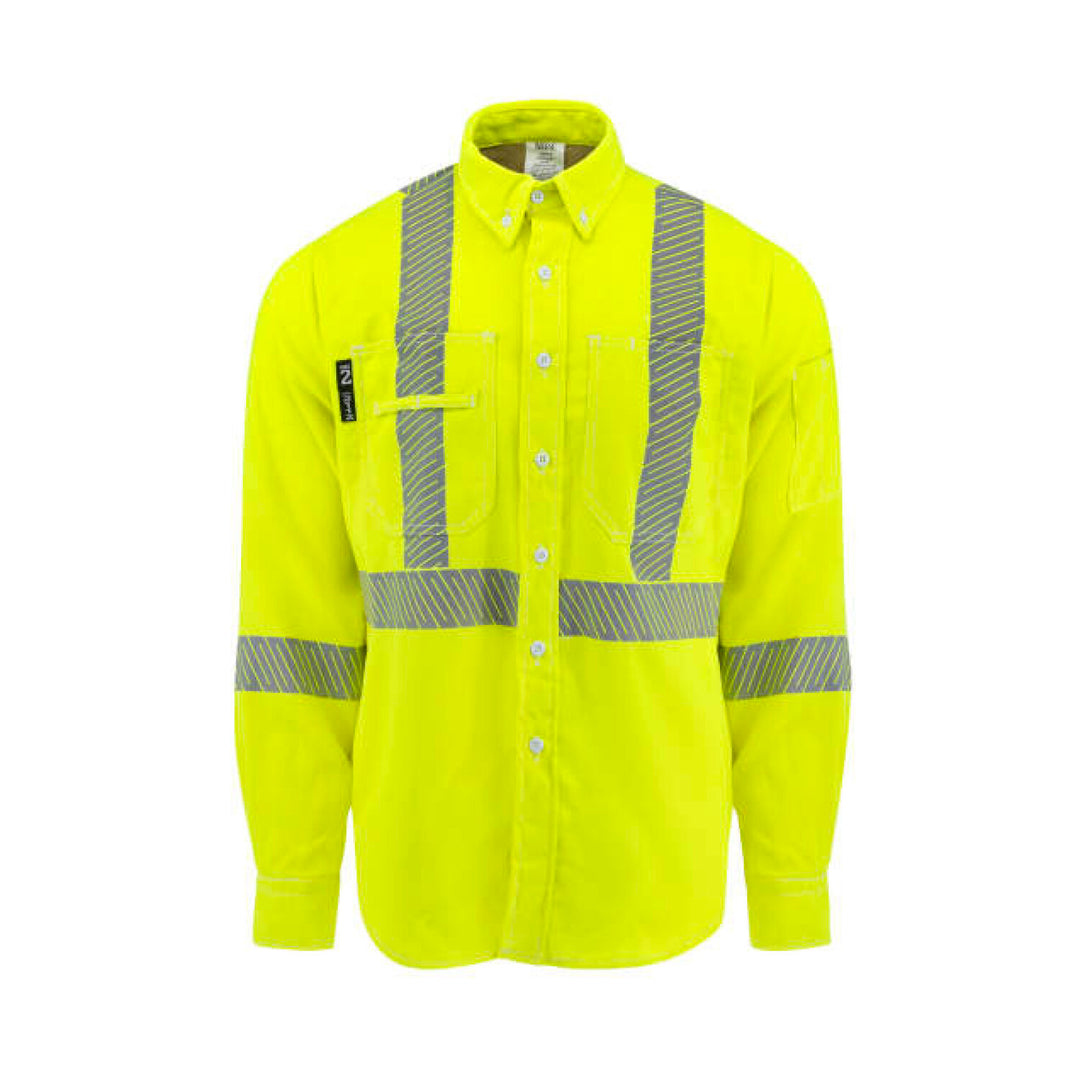 Neese VTS5VSH3 Tecasafe® One 5.7 oz Class 3 Vented FR Shirt - Fluorescent Yellow