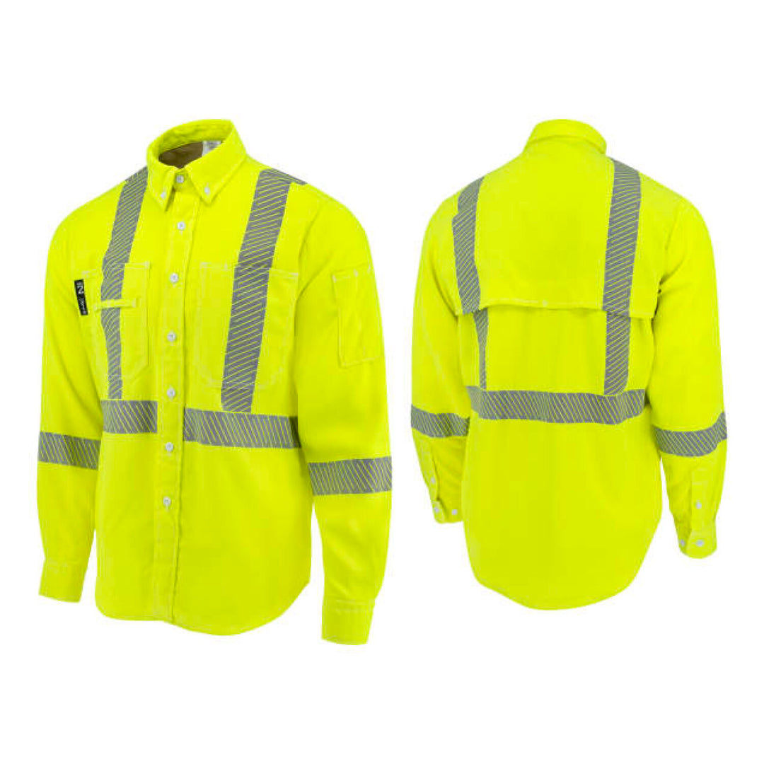 Neese VTS5VSH3 Tecasafe® One 5.7 oz Class 3 Vented FR Shirt - Fluorescent Yellow