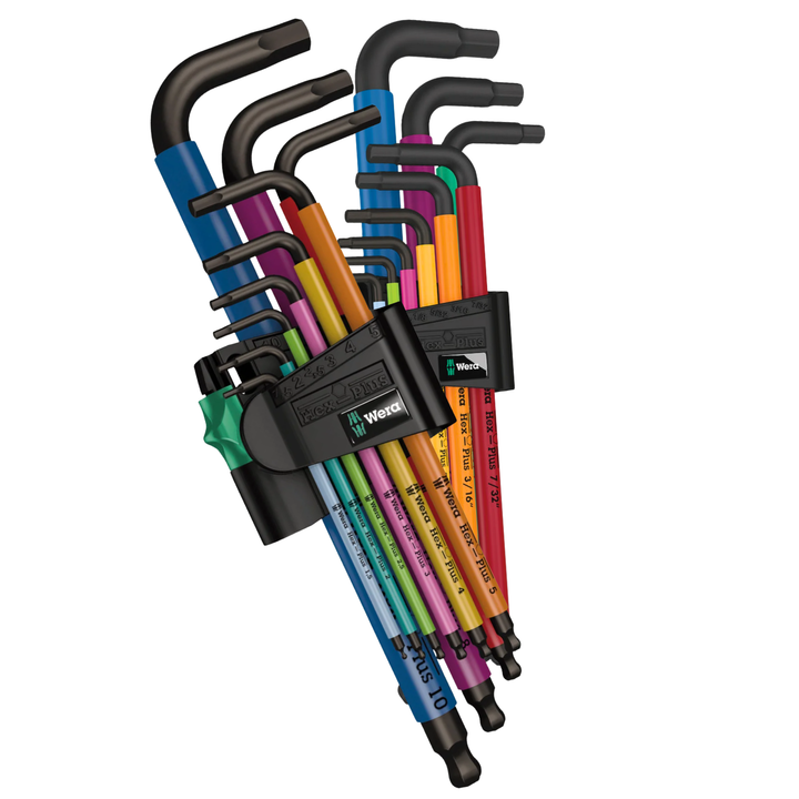 Wera Hex-Plus Imperial & Metric L-Key Twin Pack — 2x 9-Piece Multicolour, BlackLaser