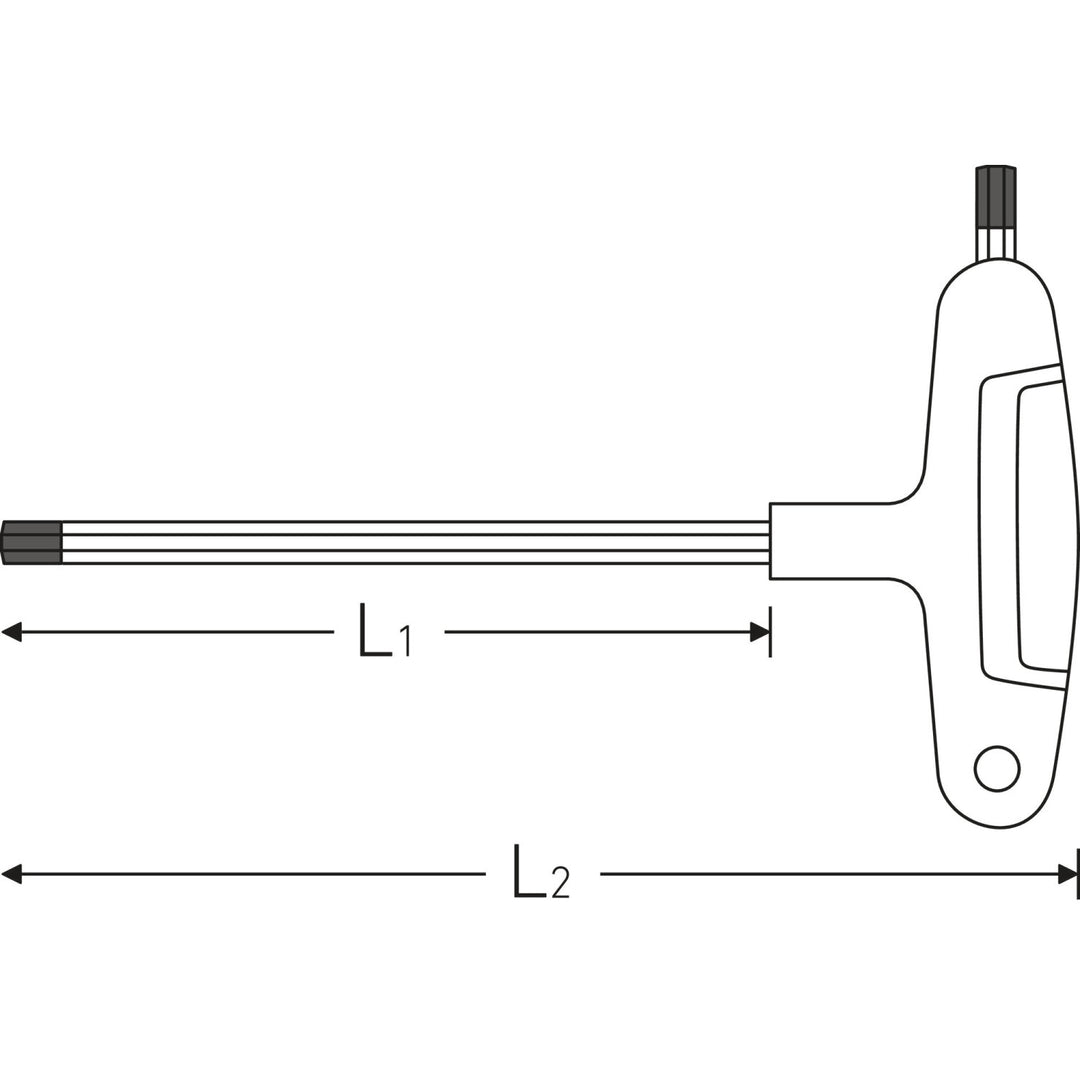 Stahlwille 43253030 Two-component T-Handle Male Hex Wrench For Screws With Internal Hexagon, 3 mm