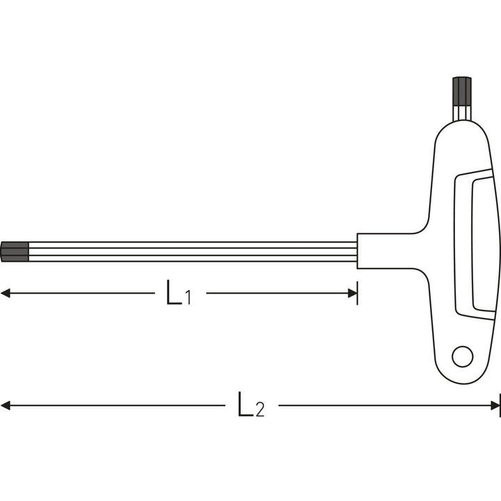Stahlwille 43253030 Two-component T-Handle Male Hex Wrench For Screws With Internal Hexagon, 3 mm