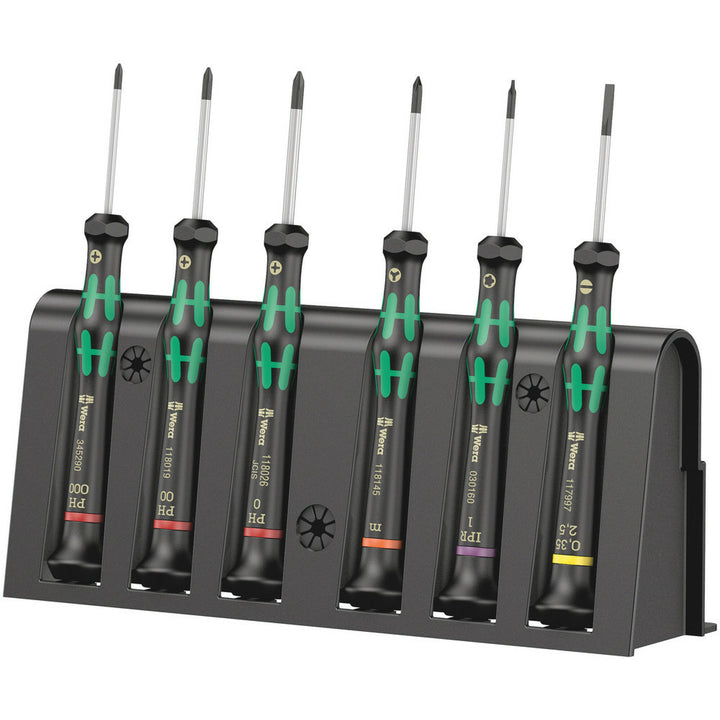 Wera 2050/6 Screwdriver set and rack for electronic applications, 6 pieces