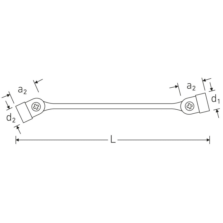 Stahlwille  29 Double ended flexi-joint Spanner, 17 x 19 mm