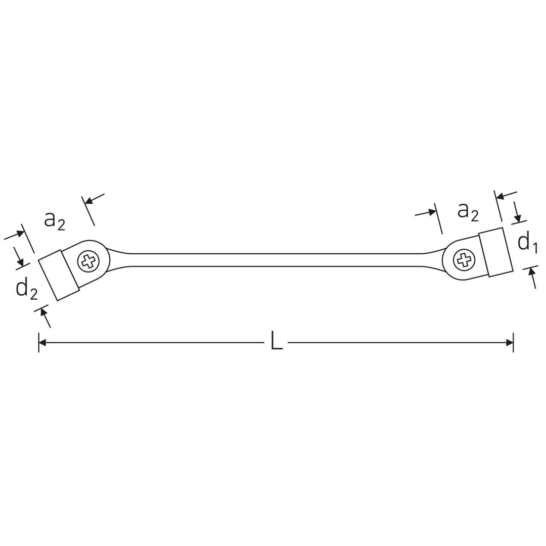 Stahlwille 43011617 29 Double ended flexi-joint Spanner, 16 x 17 mm