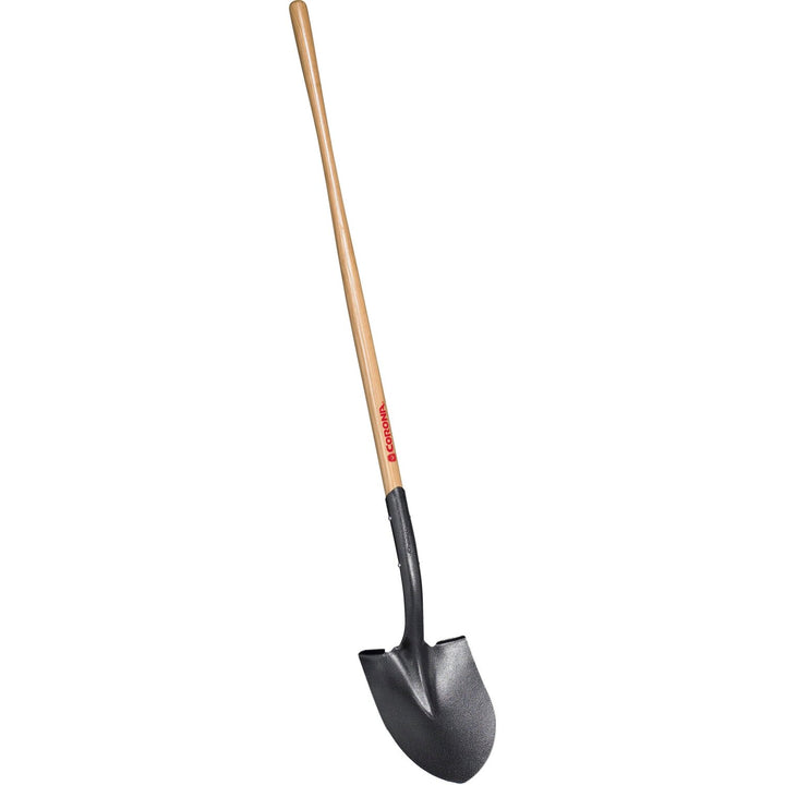 Corona SS 60000 Closed-Back, Round Point Shovel, 14-Gauge, 12 in. Head, 48 in. Wood Handle