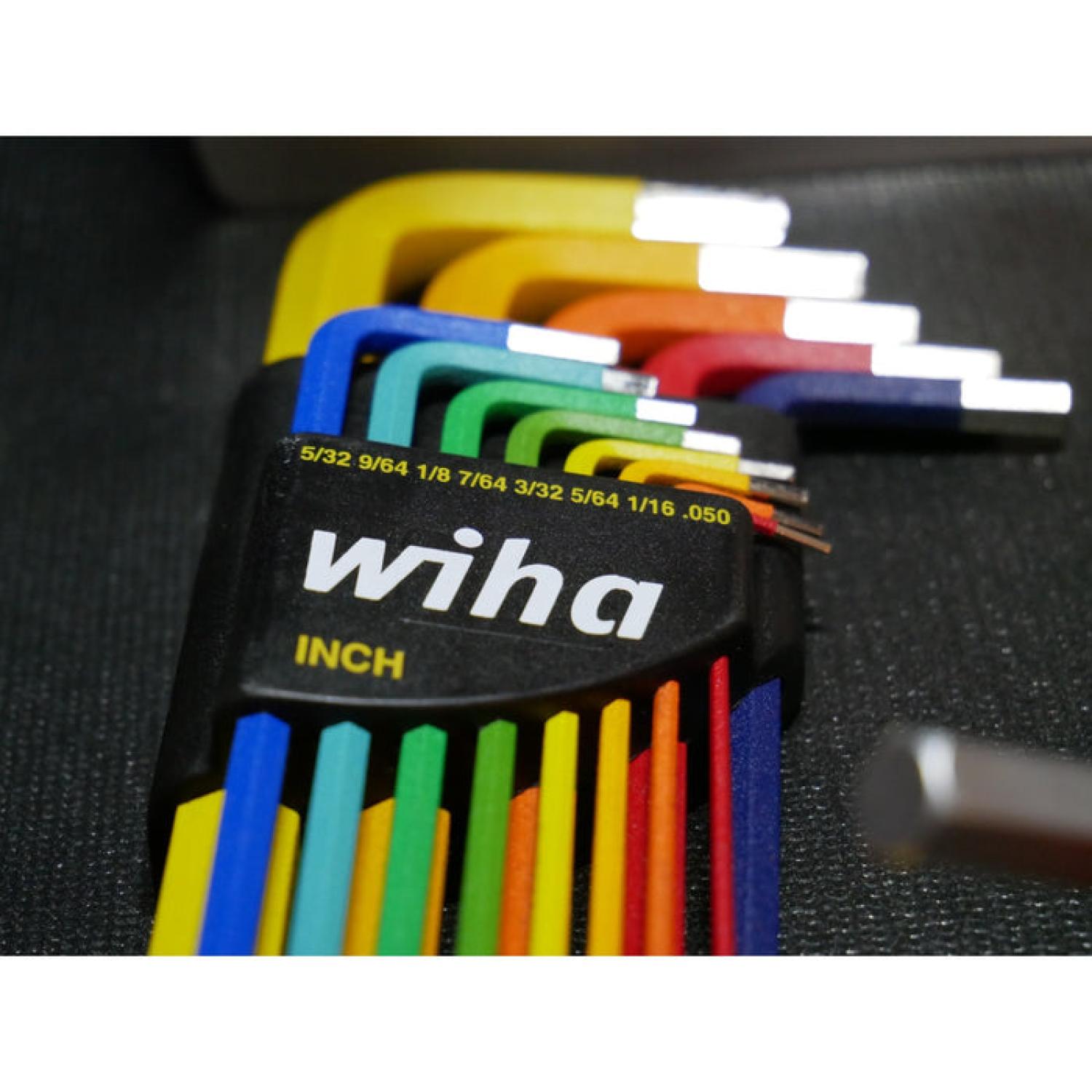 Wiha Tools 66981 Ball End Color Coded Inch Hex L-Key Set, 13 Pc