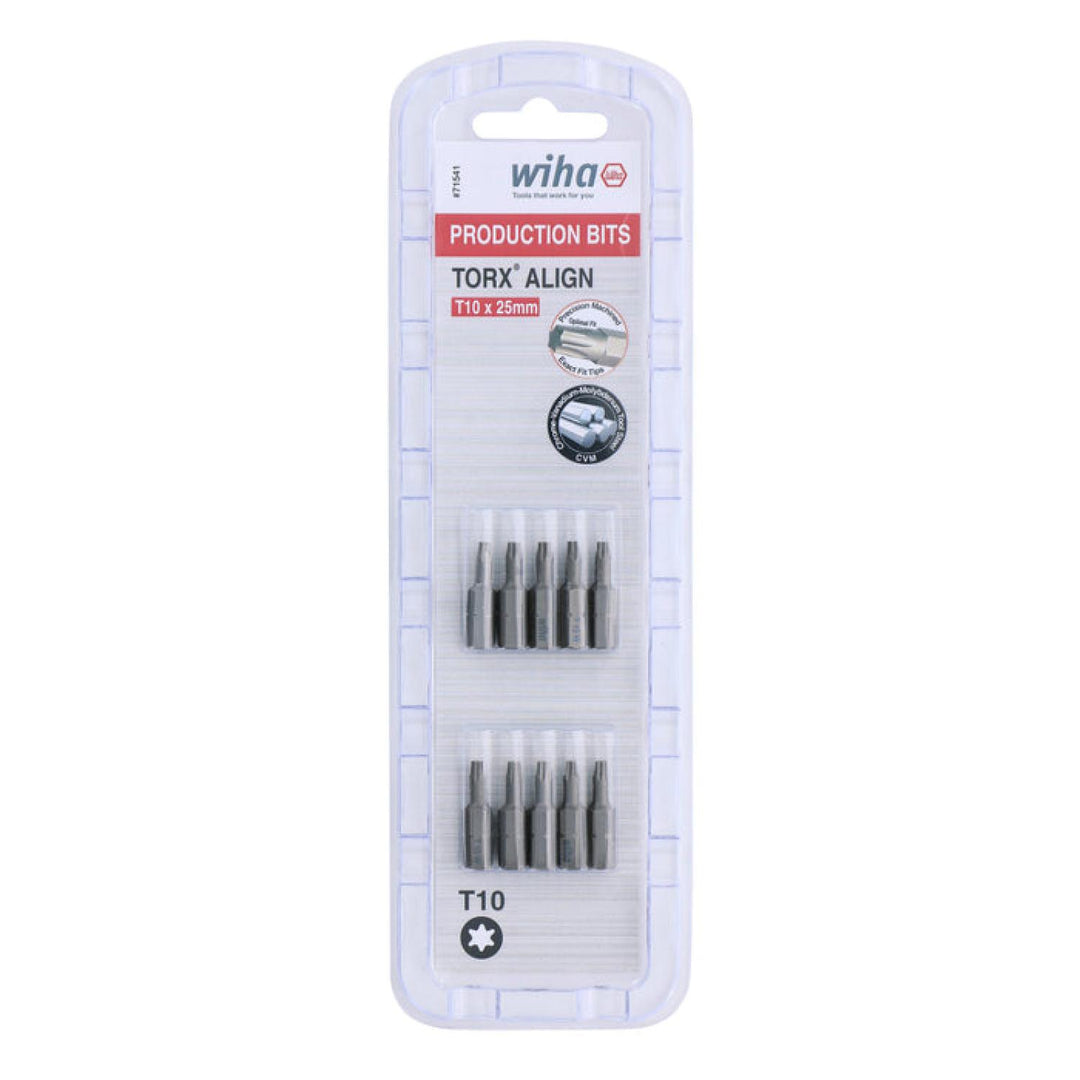 Wiha Tools 71541 T10 x 38mm TORX® Align Insert Bit, 10 Pack