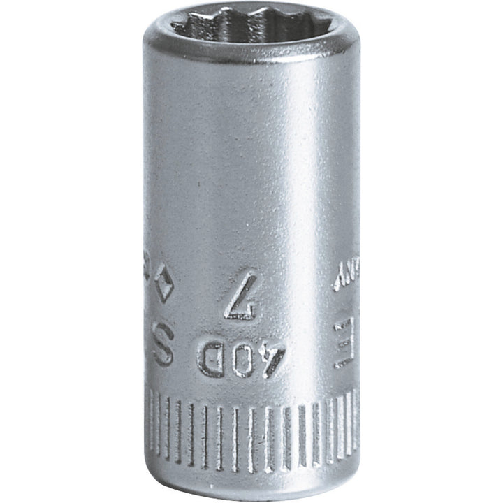 Stahlwille 01030007 40D Bi-Hex 12-pt Socket 7 mm x 1/4 Inch Drive
