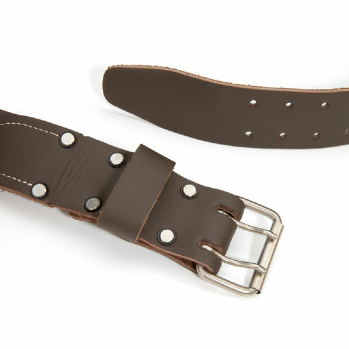 Estwing 2-Inch Wide Full Grain Leather Tool Belt - Adjustable 30-52" Waist With Steel Buckle