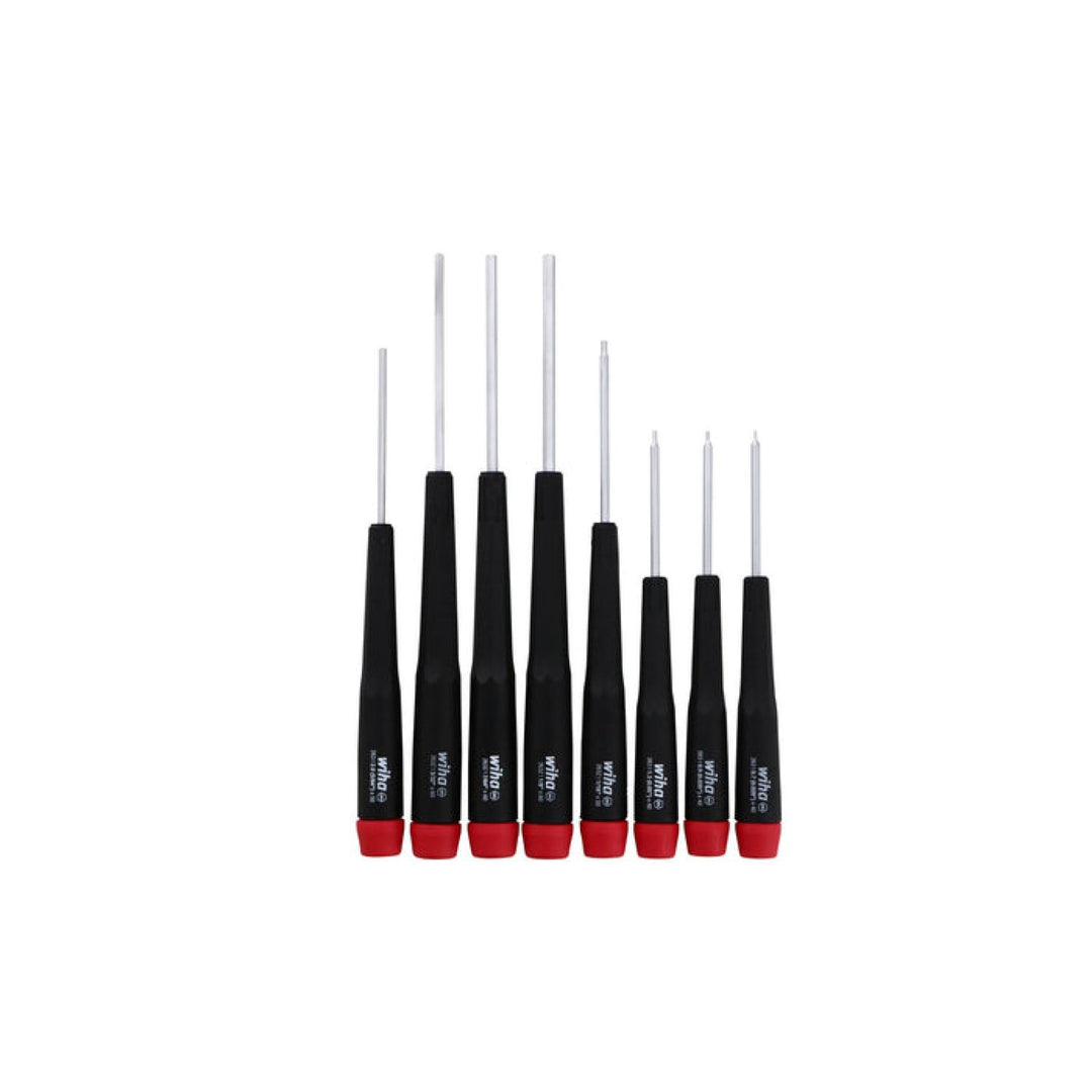Wiha Tools 26399 Precision Hex Inch Screwdrivers 8 Piece Set in Canvas Pouch