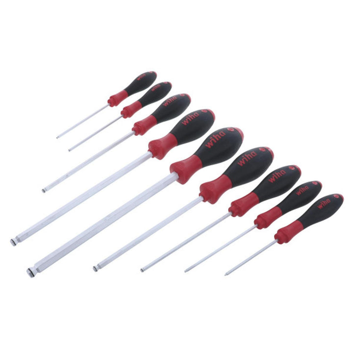 Wiha Tools 36790 MagicRing Ball End Screw Holding Hex Metric Screwdriver Set, 9 Pc.