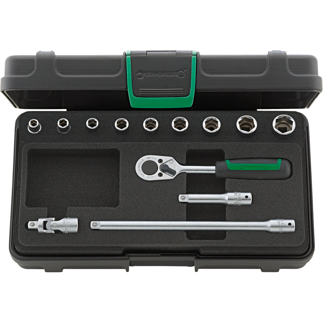 Stahlwille 96015107 1/4" Hex Socket Set with Ratchet - 13 Pieces