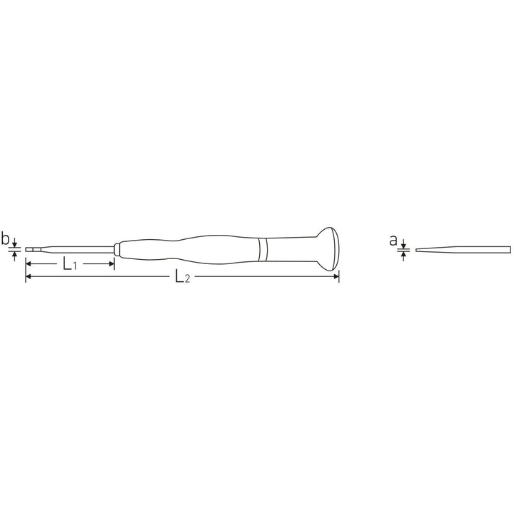 Stahlwille 47513004 4751 Size 4 Precision Slotted Screwdriver, 0.3 x 1.5 mm